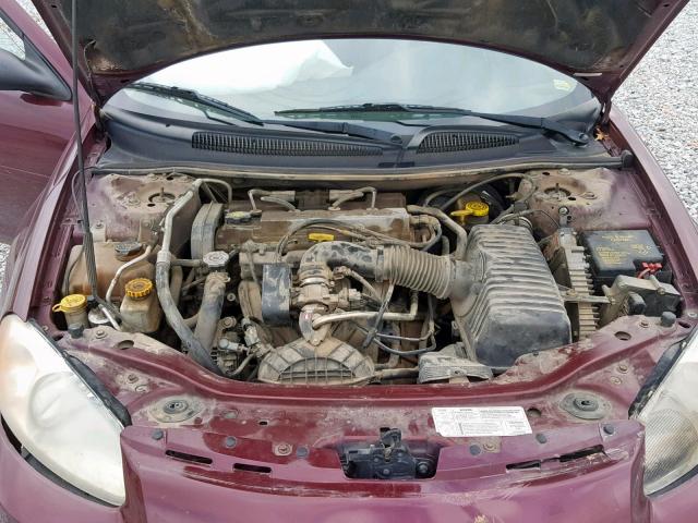 1C3EL46XX2N224489 - 2002 CHRYSLER SEBRING LX MAROON photo 7