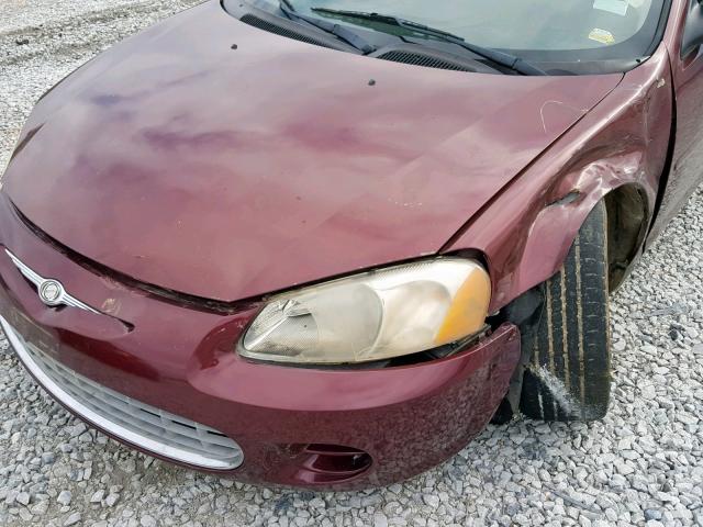 1C3EL46XX2N224489 - 2002 CHRYSLER SEBRING LX MAROON photo 9