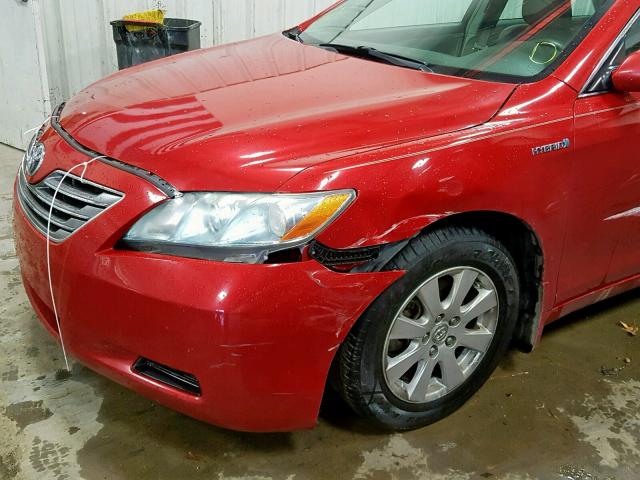 4T1BB46K59U089701 - 2009 TOYOTA CAMRY HYBR RED photo 9