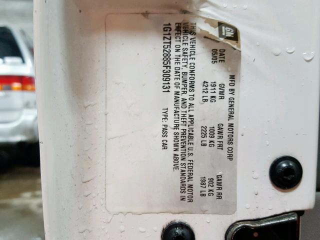 1G1ZT52885F309131 - 2005 CHEVROLET MALIBU LS 白色 照片 10