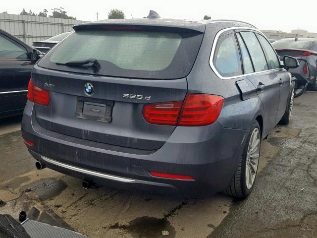 WBA3K5C57EF776395 - 2014 BMW 328 D GRAY photo 4