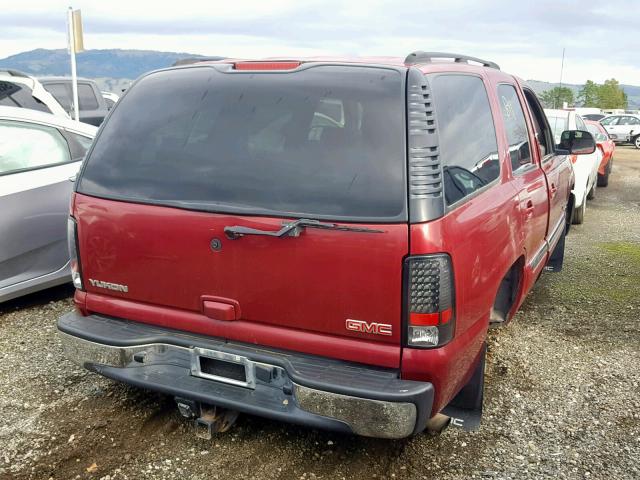 1GKEK13V04J184986 - 2004 GMC YUKON MAROON photo 4