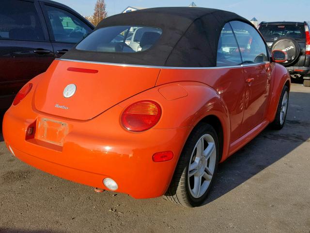 3VWCD31Y54M321510 - 2004 VOLKSWAGEN NEW BEETLE ORANGE photo 4