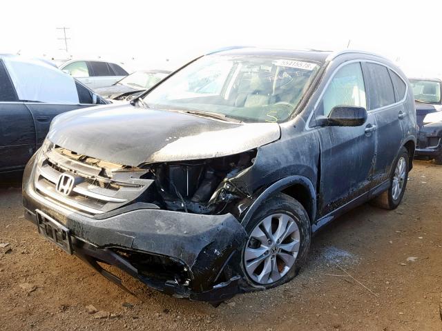 2HKRM4H7XEH722297 - 2014 HONDA CR-V EXL BLACK photo 2