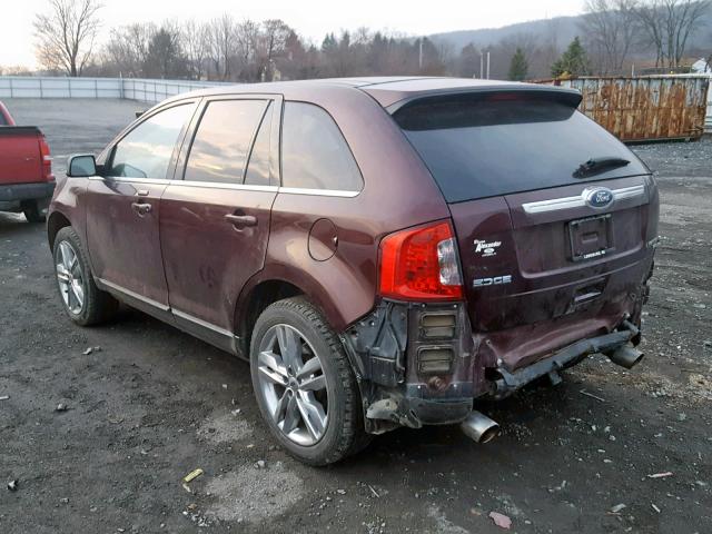 2FMDK4KCXCBA78276 - 2012 FORD EDGE LIMIT BURGUNDY photo 3