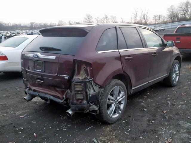 2FMDK4KCXCBA78276 - 2012 FORD EDGE LIMIT BURGUNDY photo 4