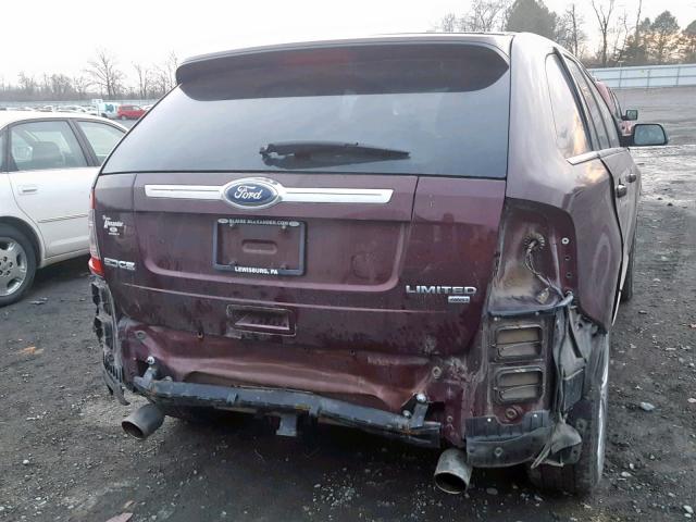 2FMDK4KCXCBA78276 - 2012 FORD EDGE LIMIT BURGUNDY photo 9