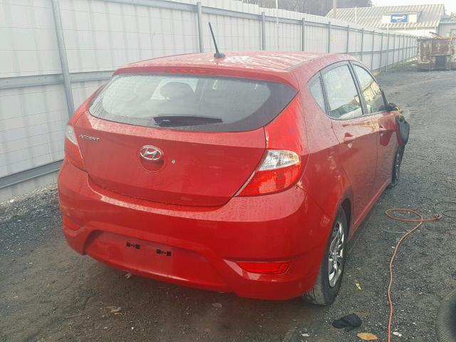 KMHCT5AE3HU335054 - 2017 HYUNDAI ACCENT SE RED photo 4