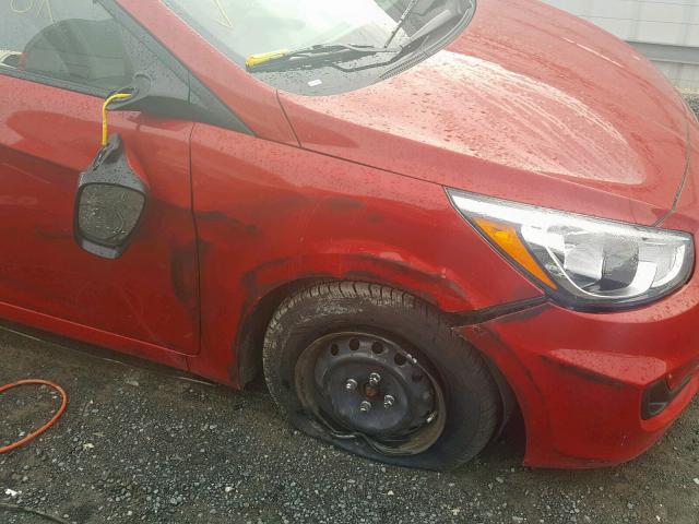 KMHCT5AE3HU335054 - 2017 HYUNDAI ACCENT SE RED photo 9