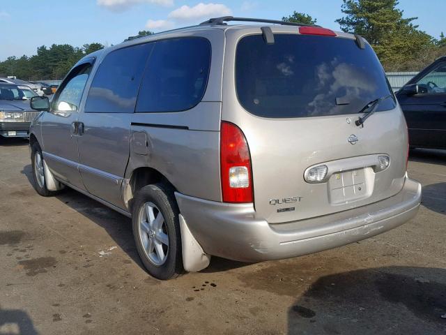 4N2ZN17T82D805395 - 2002 NISSAN QUEST GLE BEIGE photo 3