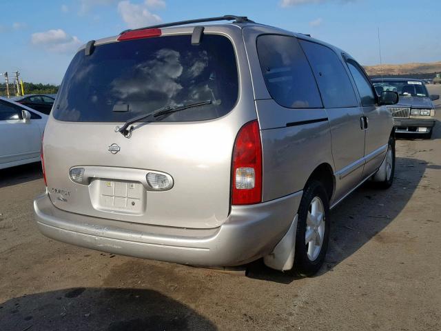 4N2ZN17T82D805395 - 2002 NISSAN QUEST GLE BEIGE photo 4