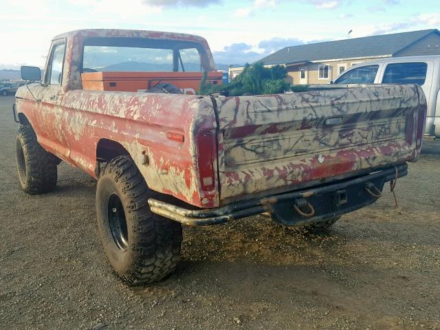 F26BPDE2172 - 1979 FORD PICKUP RED photo 3