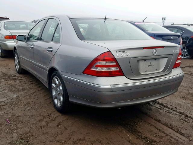 WDBRF92H76F755244 - 2006 MERCEDES-BENZ C280 SILVER photo 3