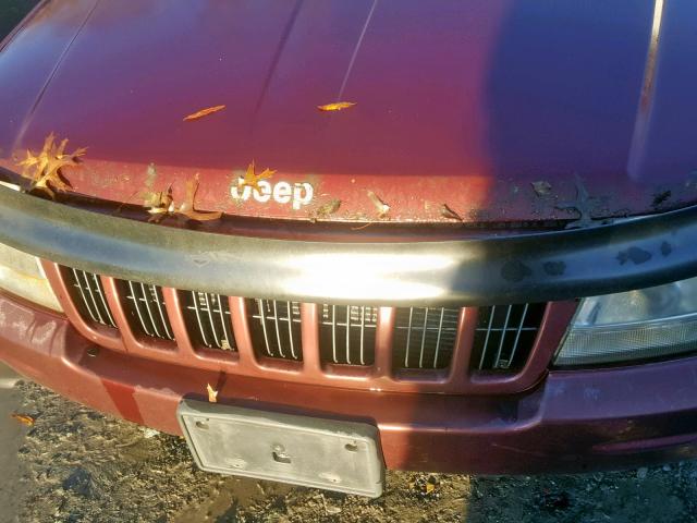 1J4GW68S0XC727759 - 1999 JEEP GRAND CHER BURGUNDY photo 9