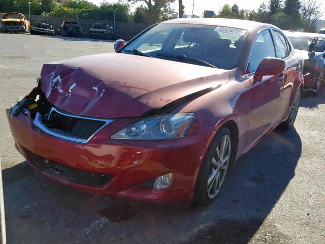 JTHBK262082062200 - 2008 LEXUS IS 250 RED photo 2