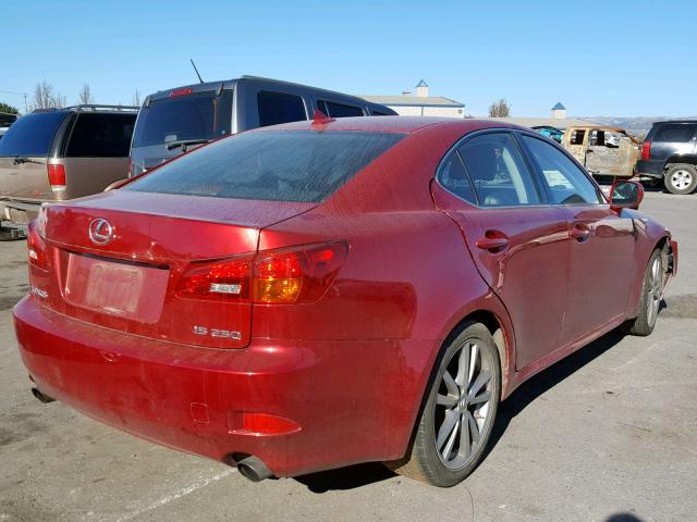 JTHBK262082062200 - 2008 LEXUS IS 250 RED photo 4