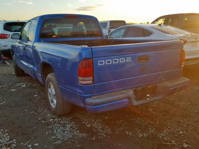 1B7FL22P6YS634842 - 2000 DODGE DAKOTA BLUE photo 3