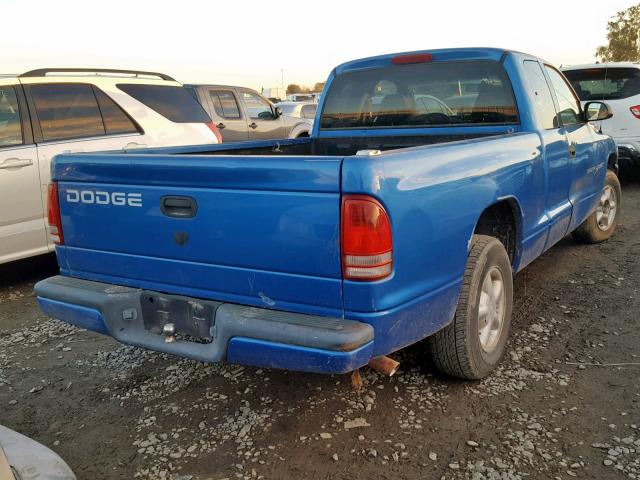 1B7FL22P6YS634842 - 2000 DODGE DAKOTA BLUE photo 4