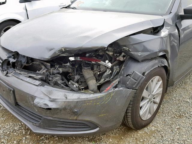 3VW2K7AJ5BM366455 - 2011 VOLKSWAGEN JETTA BASE 灰色 照片 9