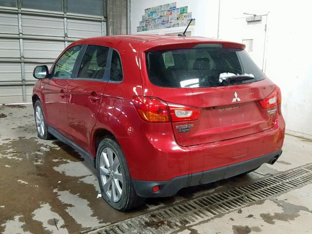 4A4AR4AU0EE022425 - 2014 MITSUBISHI OUTLANDER RED photo 3