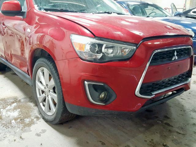 4A4AR4AU0EE022425 - 2014 MITSUBISHI OUTLANDER RED photo 9