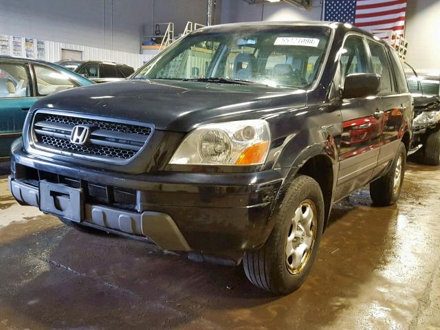 2HKYF18193H537610 - 2003 HONDA PILOT LX BLACK photo 2