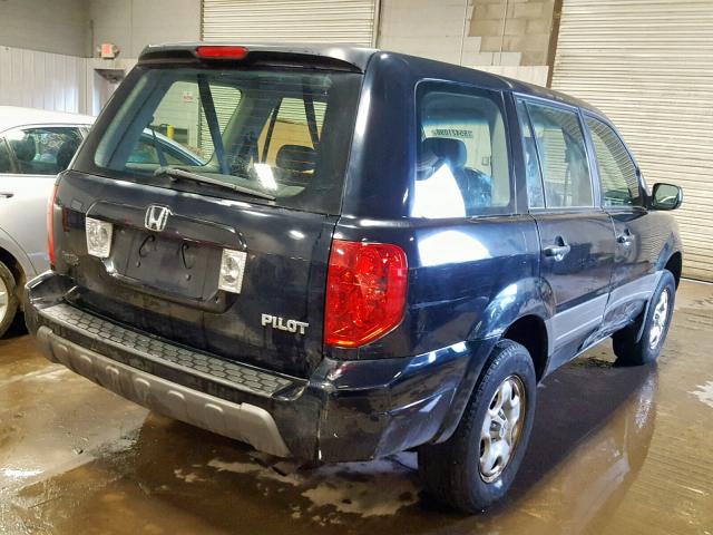 2HKYF18193H537610 - 2003 HONDA PILOT LX BLACK photo 4