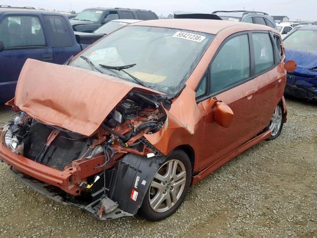 JHMGD38698S027578 - 2008 HONDA FIT SPORT ORANGE photo 2