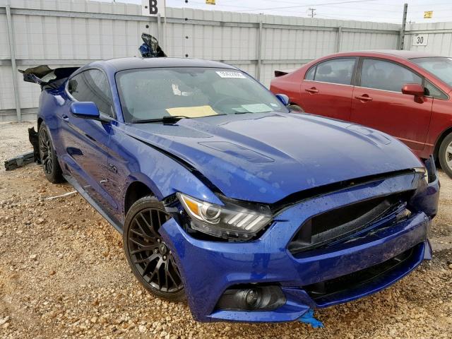 1FA6P8CFXF5433945 - 2015 FORD MUSTANG GT BLUE photo 1