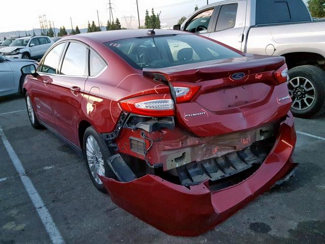 3FA6P0UU8FR144347 - 2015 FORD FUSION S H RED photo 3