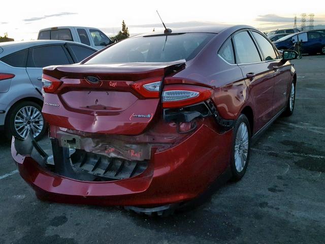 3FA6P0UU8FR144347 - 2015 FORD FUSION S H RED photo 4