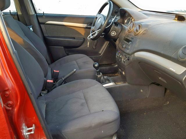 KL1TD56667B184327 - 2007 CHEVROLET AVEO BASE Қызыл фото 5