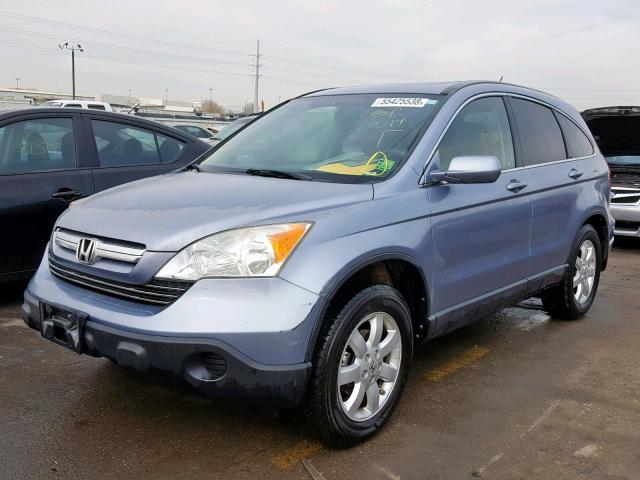 JHLRE48777C032148 - 2007 HONDA CR-V EXL BLUE photo 2