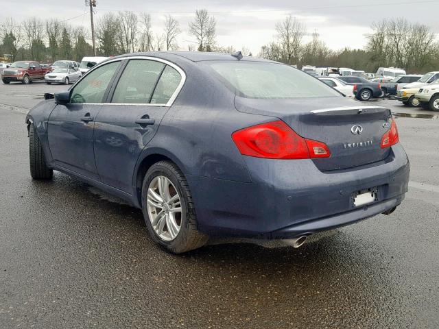 JN1CV6AR7DM752066 - 2013 INFINITI G37 BLUE photo 3