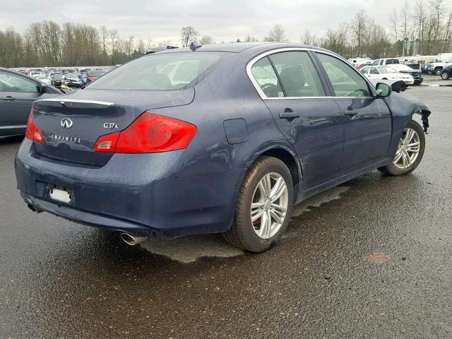 JN1CV6AR7DM752066 - 2013 INFINITI G37 BLUE photo 4