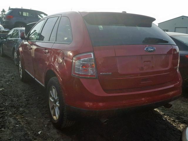 2FMDK3JC8ABA77491 - 2010 FORD EDGE SEL RED photo 3