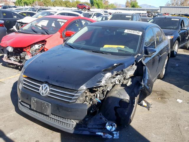 1VWAP7A34CC072160 - 2012 VOLKSWAGEN PASSAT S BLACK photo 2