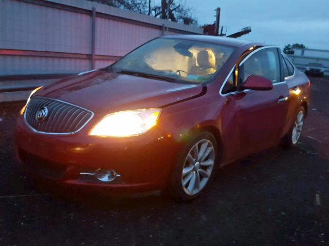 1G4PP5SK9D4141276 - 2013 BUICK VERANO RED photo 2
