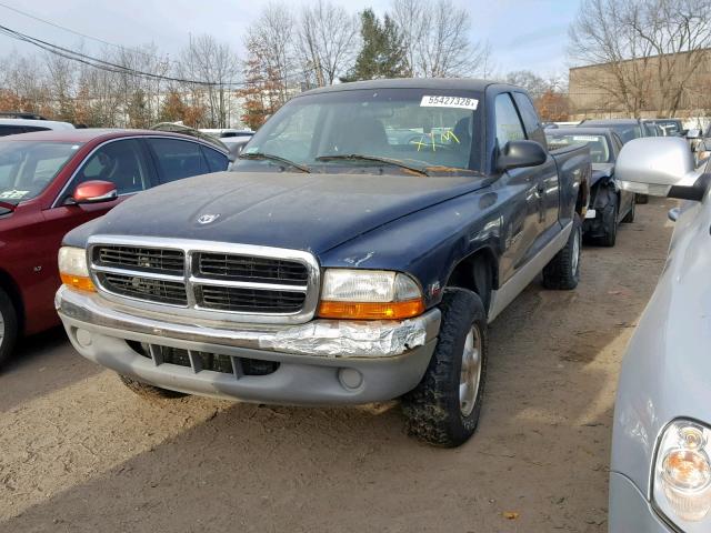 1B7GG22X0YS545552 - 2000 DODGE DAKOTA BLUE photo 2