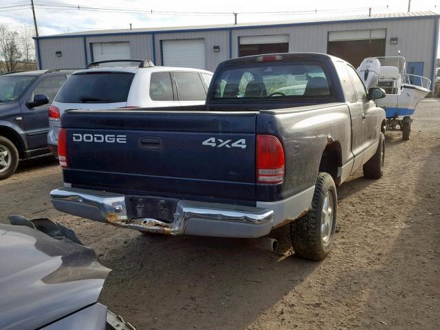 1B7GG22X0YS545552 - 2000 DODGE DAKOTA BLUE photo 4