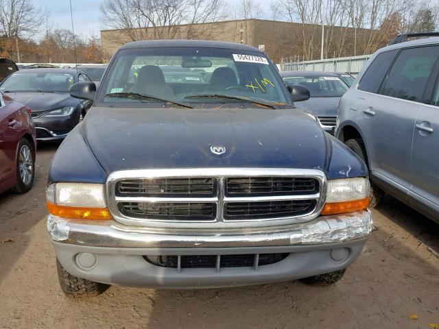 1B7GG22X0YS545552 - 2000 DODGE DAKOTA BLUE photo 9