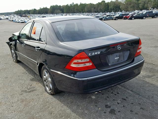 WDBRF61J73A496444 - 2003 MERCEDES-BENZ C 240 BLACK photo 3