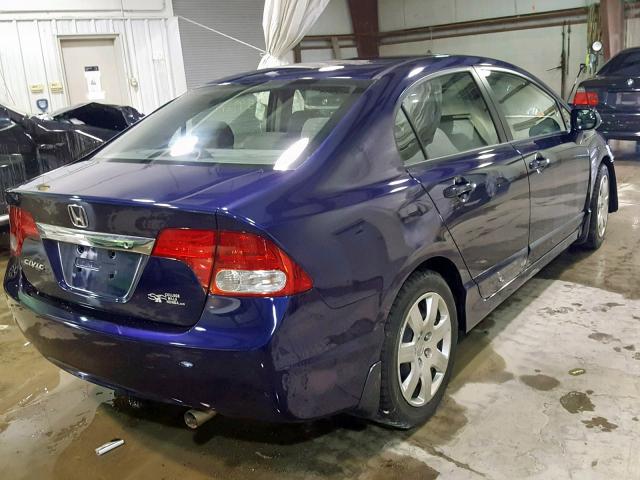 19XFA16569E010391 - 2009 HONDA CIVIC LX BLUE photo 4