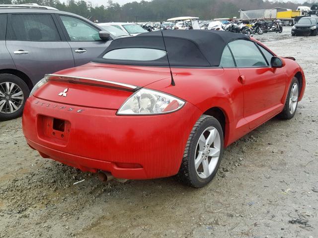 4A3AL25F57E014894 - 2007 MITSUBISHI ECLIPSE SP RED photo 4