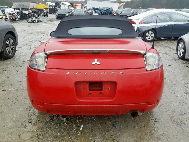 4A3AL25F57E014894 - 2007 MITSUBISHI ECLIPSE SP RED photo 9