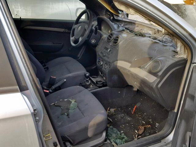 KL1TD56657B123082 - 2007 CHEVROLET AVEO BASE 银色 照片 5