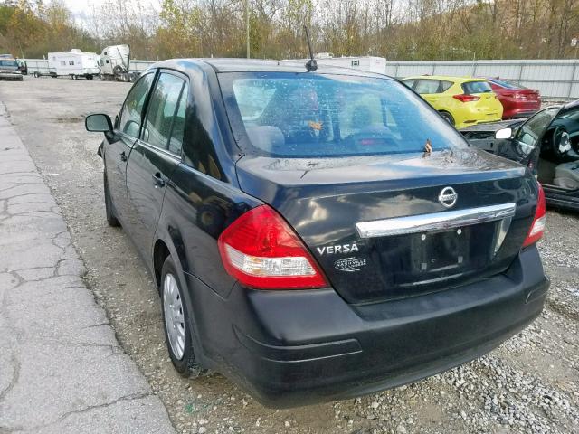 3N1BC11E68L375585 - 2008 NISSAN VERSA S BLACK photo 3