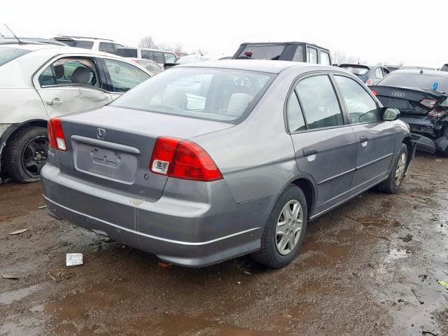 1HGES16495L014745 - 2005 HONDA CIVIC DX GRAY photo 4