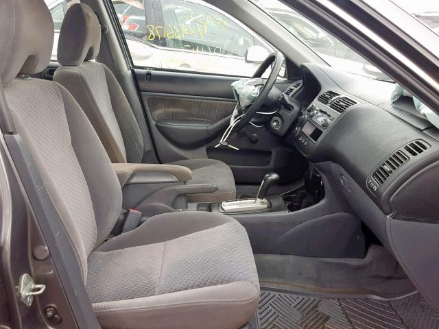 1HGES16495L014745 - 2005 HONDA CIVIC DX GRAY photo 5