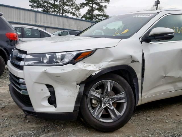 5TDDGRFH5HS031090 - 2017 TOYOTA HIGHLANDER WHITE photo 9